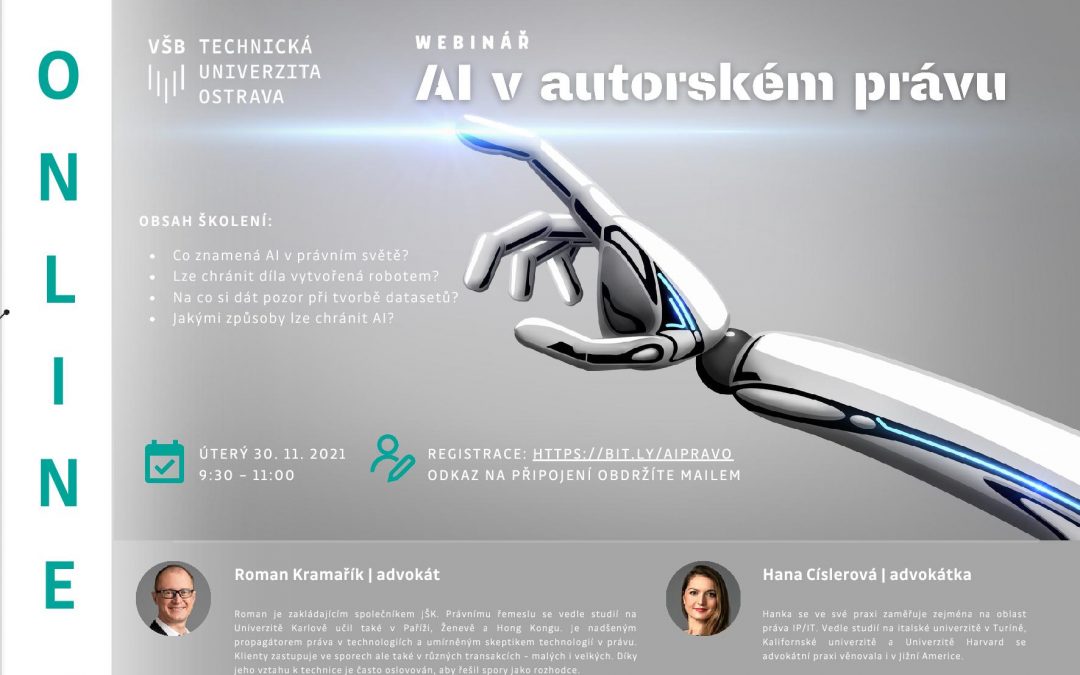 Online seminář Artificial Intelligence v autorském právu